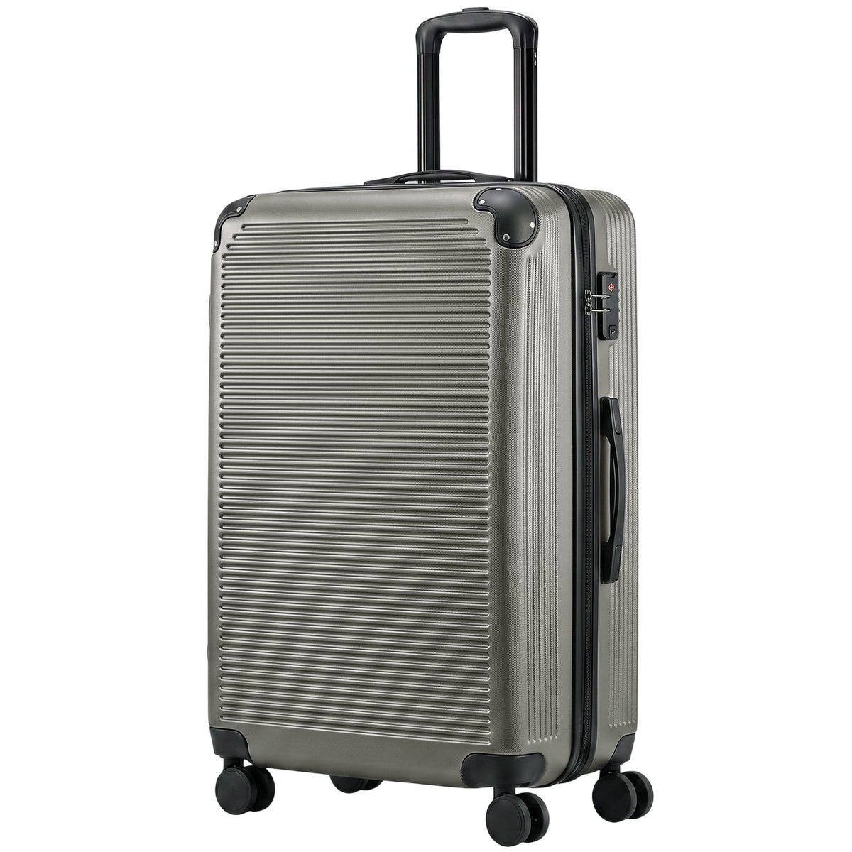 Reiskoffer hardcase uitbreidbaar rolkoffer trolley 4 wielen TSA-slot 77 cm donkergrijs
