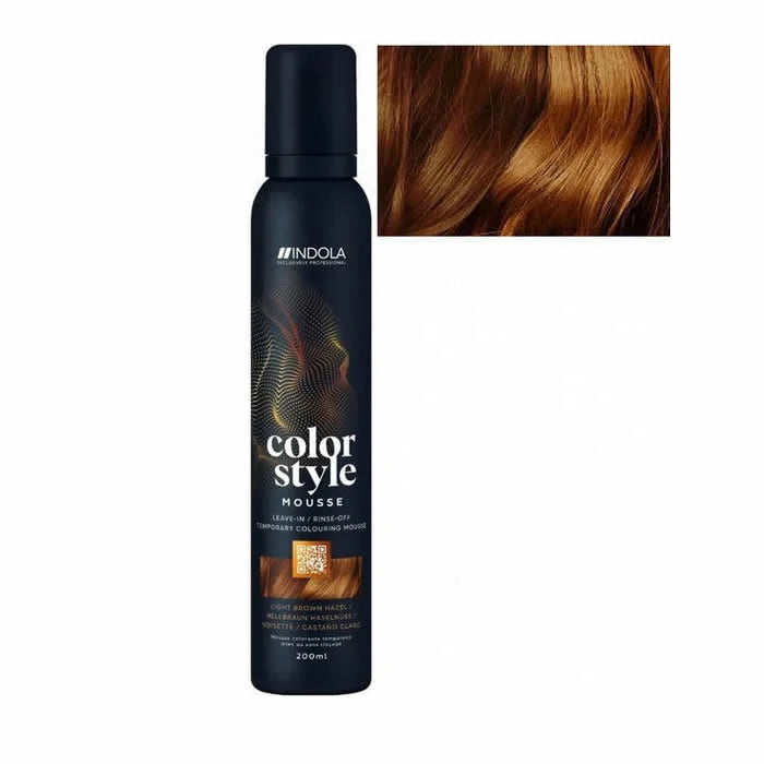 Indola Color Style Mousse Lichtbruin Hazelnoot 200ml