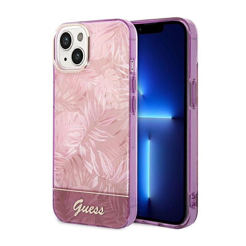 Guess Jungle Case - hoesje voor iPhone 14 Plus (roze)