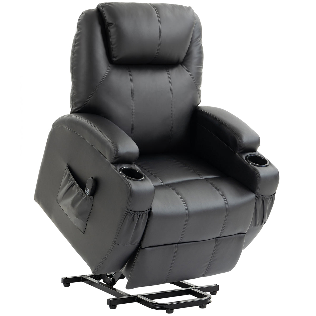 Relaxfauteuil met sta-op-hulp, elektrische tv-fauteuil met ligfunctie, afstandsbediening met USB-aansluiting