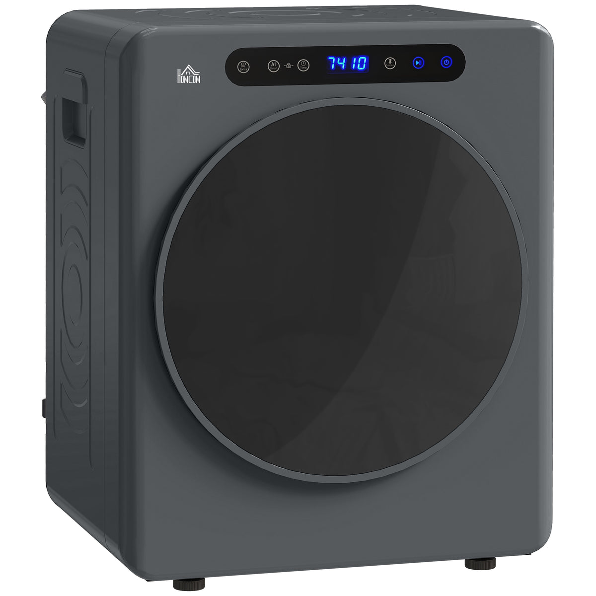 Wasdroger, 6 programma's, 40-60℃, 3 kg capaciteit, compact, touch-bediening, grijs