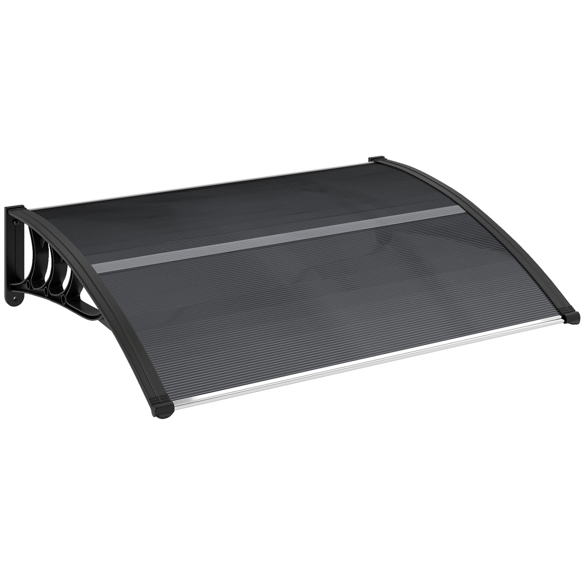 Luifel, voordeurafdak, overkapping voor ingangen en ramen, 100L x 75B x 23H cm, zwart