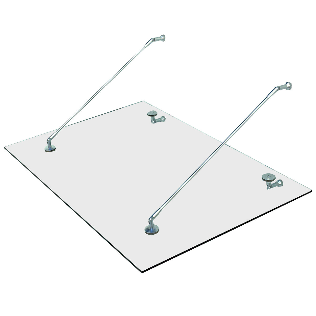 Luifel glazen luifel deurafdak, gehard glas, 304 roestvrij staal helder glas 150 x 90 cm