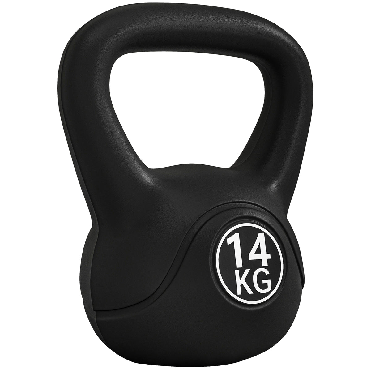 Kettlebell 14 kg gewicht-halter gevuld met zand voor beginners zwart