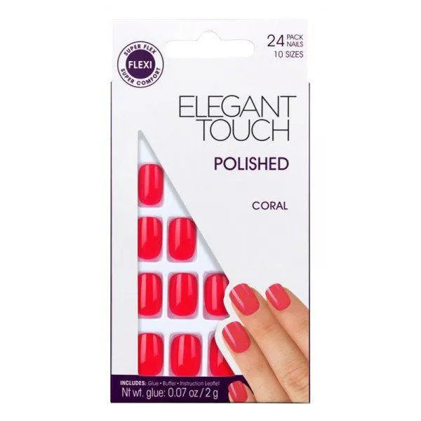 Elegant Touch Core Colour Nails met lijm Short Stiletto Blush Suede 24 stuks