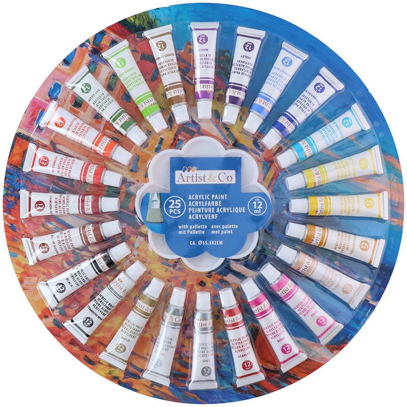 Artist & Co - Acrylverfset 12 ml 25 kleuren