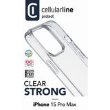 Cellularline Clear Strong - iPhone 15 Pro Max hoesje met antimicrobiële bescherming (transparant) (3)
