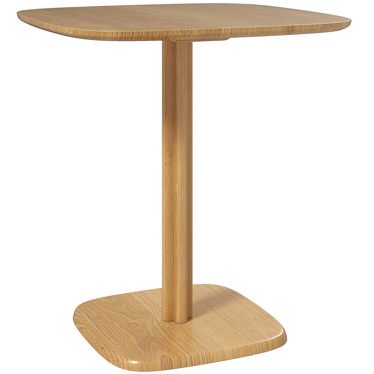 Eettafel, 70 x 70 cm keukentafel voor 4 personen van rubberwood voor keuken, eetkamer, natuur
