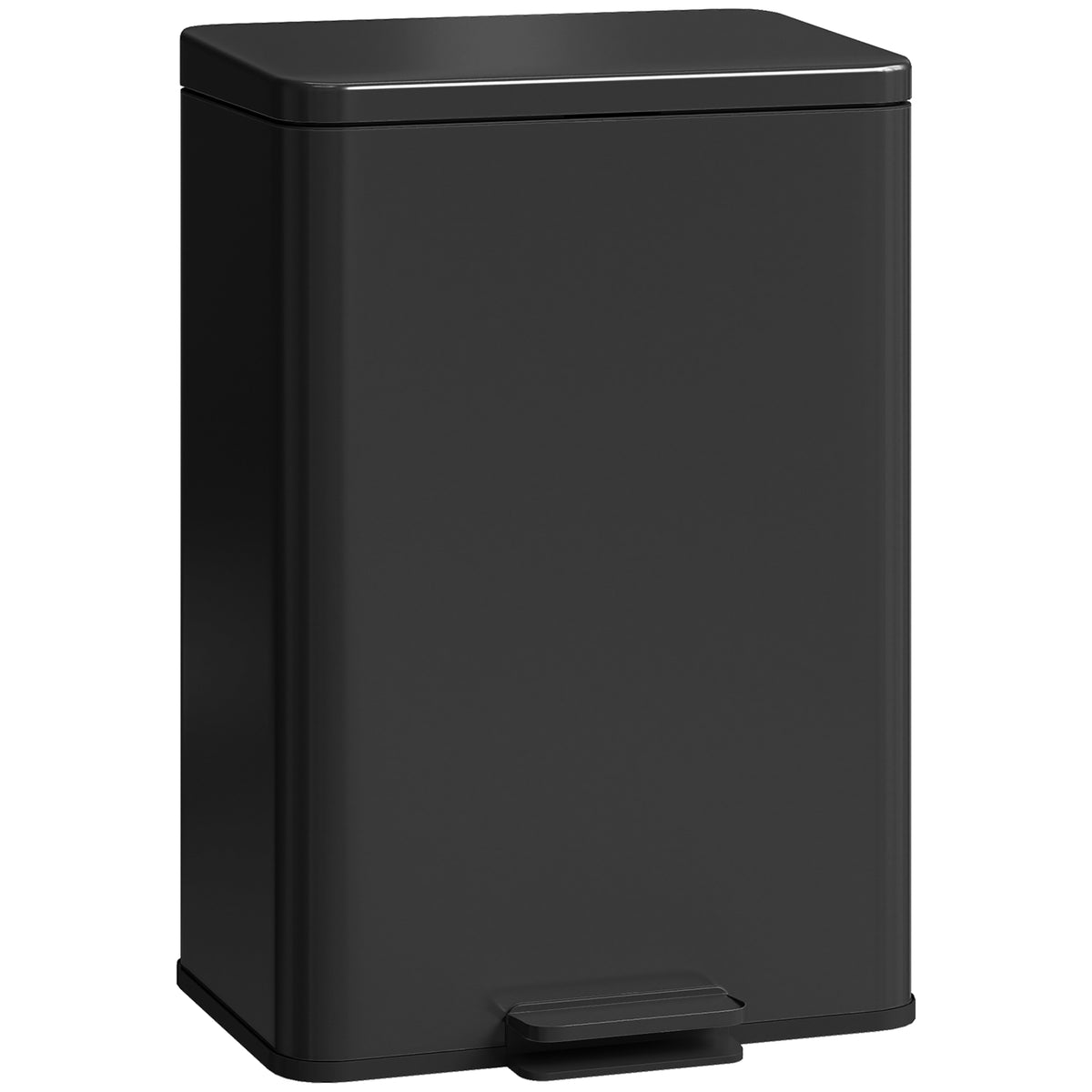 Prullenbak 20 L pedaalemmer met soft-close deksel, pedaal, uitneembare binnenemmer matzwart, 34,2 x 30,6 x 44,2