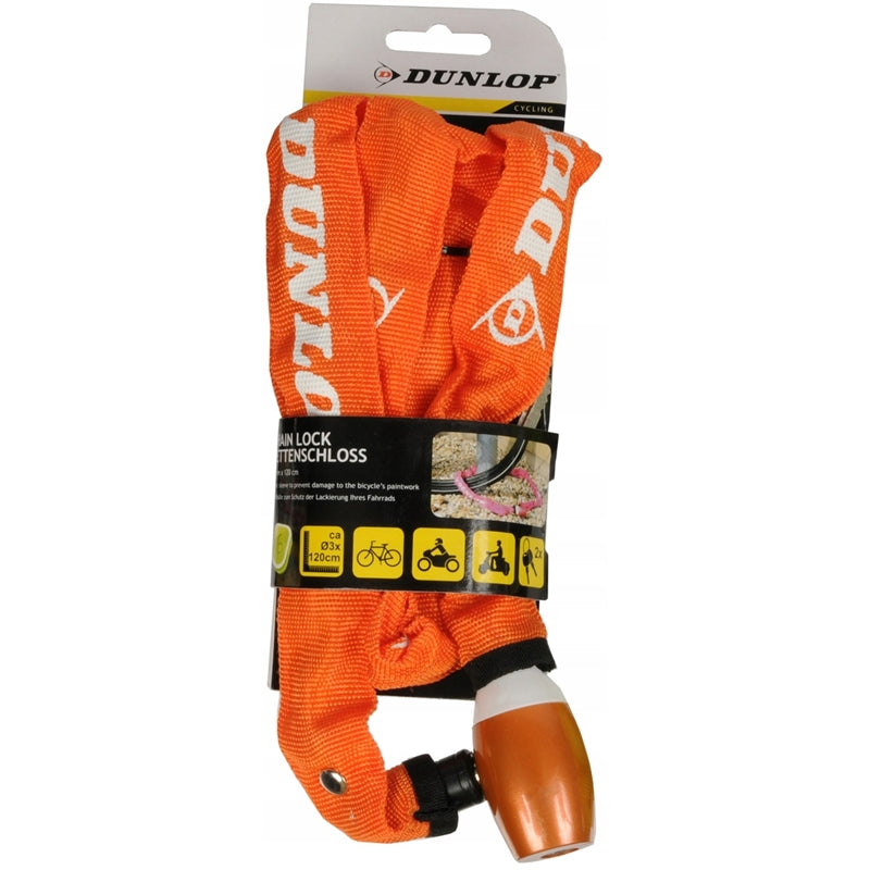 Dunlop - Fietsslot met cijfercode 120 cm (oranje)