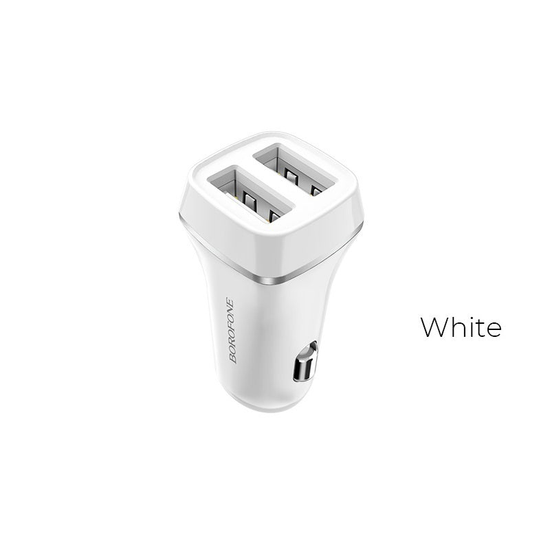 Borofone - autolader 2x USB, wit