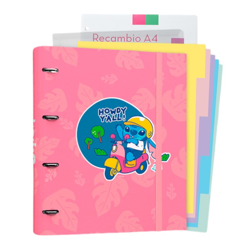 Disney Stitch - A4-map met bladen (4 ringen, elastiek)