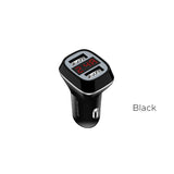 Borofone - 2x USB-autolader met LCD-display, zwart