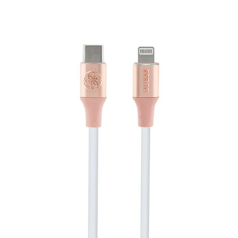 Guess Ebossed Logo - USB-C naar Lightning-kabel met MFi-certificering 1,5 m (roze)
