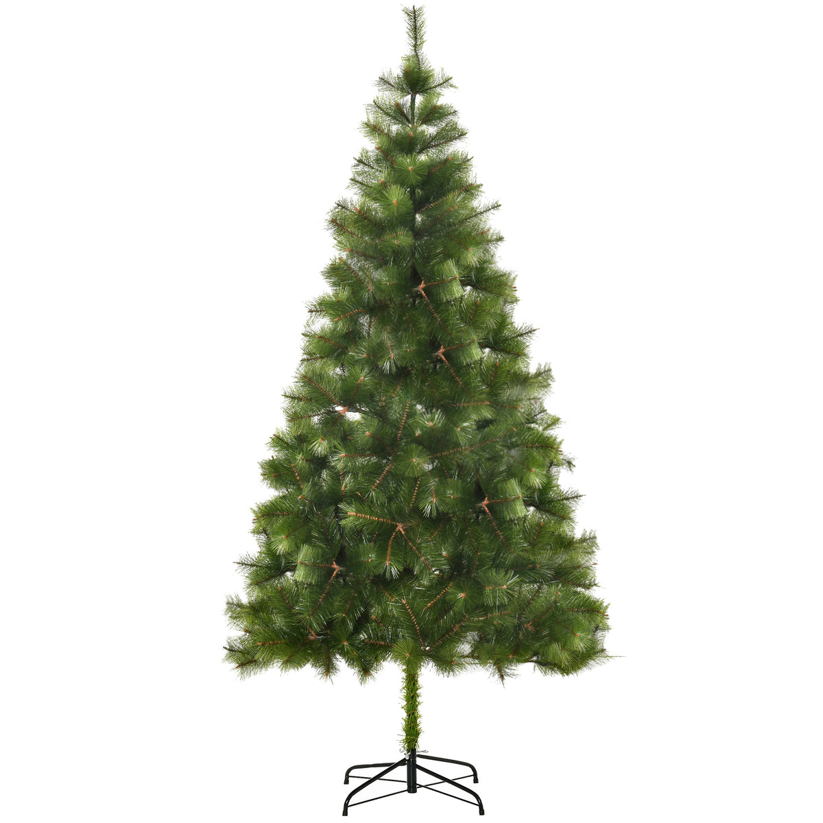 Kunstkerstboom 210 cm haak-kerstboom met 505 takpunten met zilveren accenten kerstboom kerstdecoratie incl.