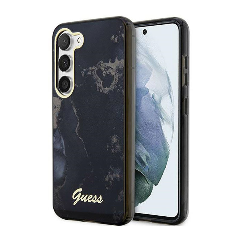 Guess Golden Marble Collection - hoesje voor Samsung Galaxy S23+ (zwart)