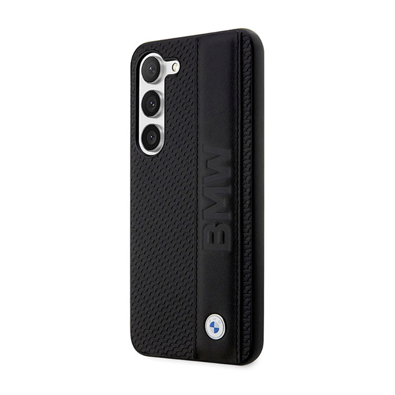 BMW Leather Textured & Stripe - hoesje voor Samsung Galaxy S23+ (zwart) (2)
