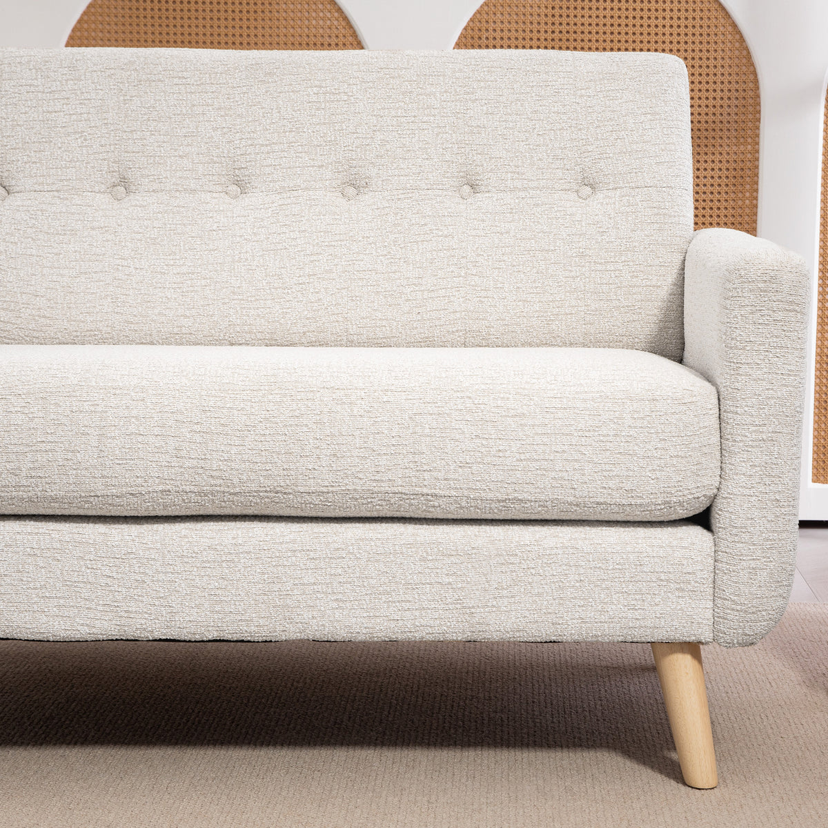 Tweezitsbank, comfortabel, 134x71x82 cm, beige (9)