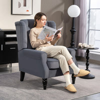 Oorfauteuil relaxfauteuil fauteuil, vintage design, knoopstiksel, gedraaide poten, 74 cm x 86 cm x 102 cm, grijs (8)