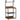Keukenrek, staand rek met 3 planken, 4 haken, magnetronrek voor keuken, eetkamer, rustiek bruin, 60 x 40 x 125