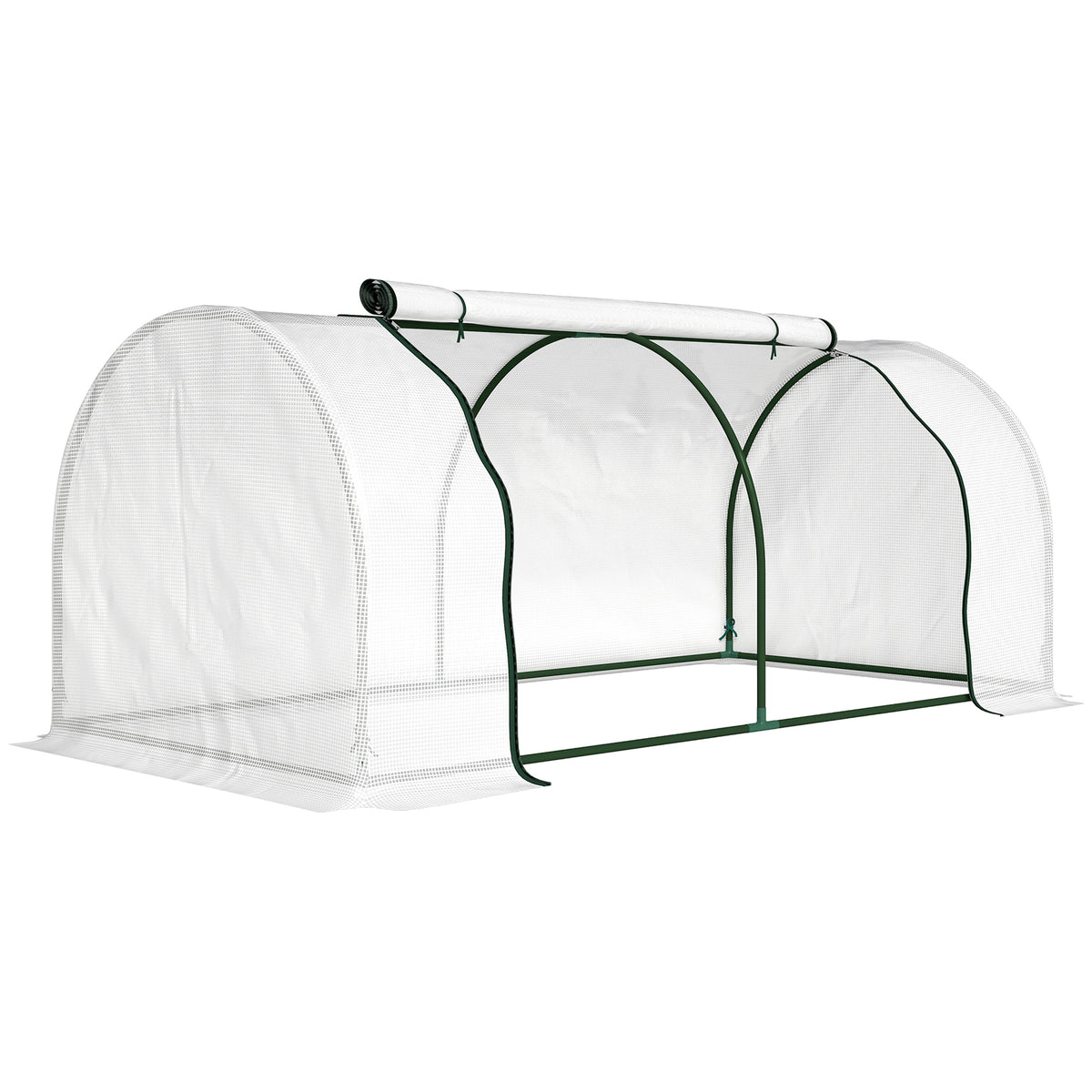 Kas met PE-netfolie, winterbestendige foliekas van staal, broeikas 200 x 100 x 80 cm wit