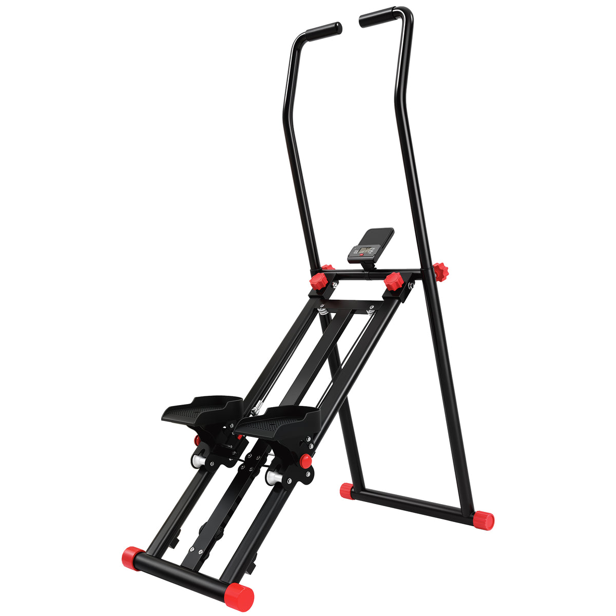Stappentrainer voor thuis, inklapbare vertical climber met 3 weerstandsniveaus, verstelbaar stuur en lcd-scherm