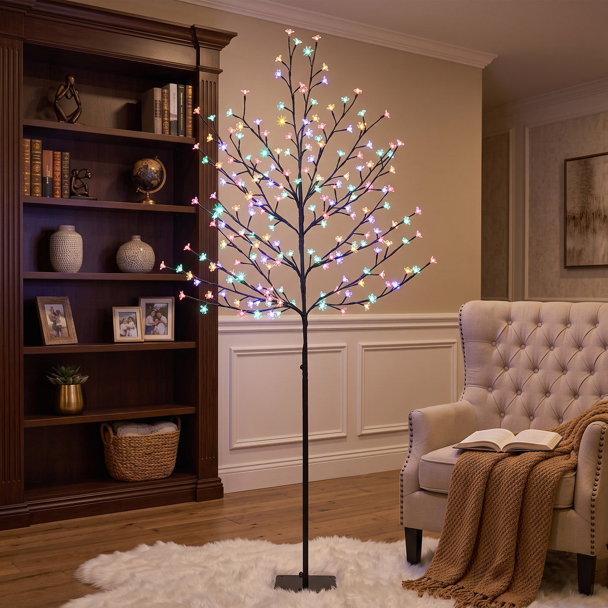LED-kersenbloesemboom 180 cm met 200 leds, kunstmatige lichtboom met 20 buigzame takken, kerstdecoratie (2)