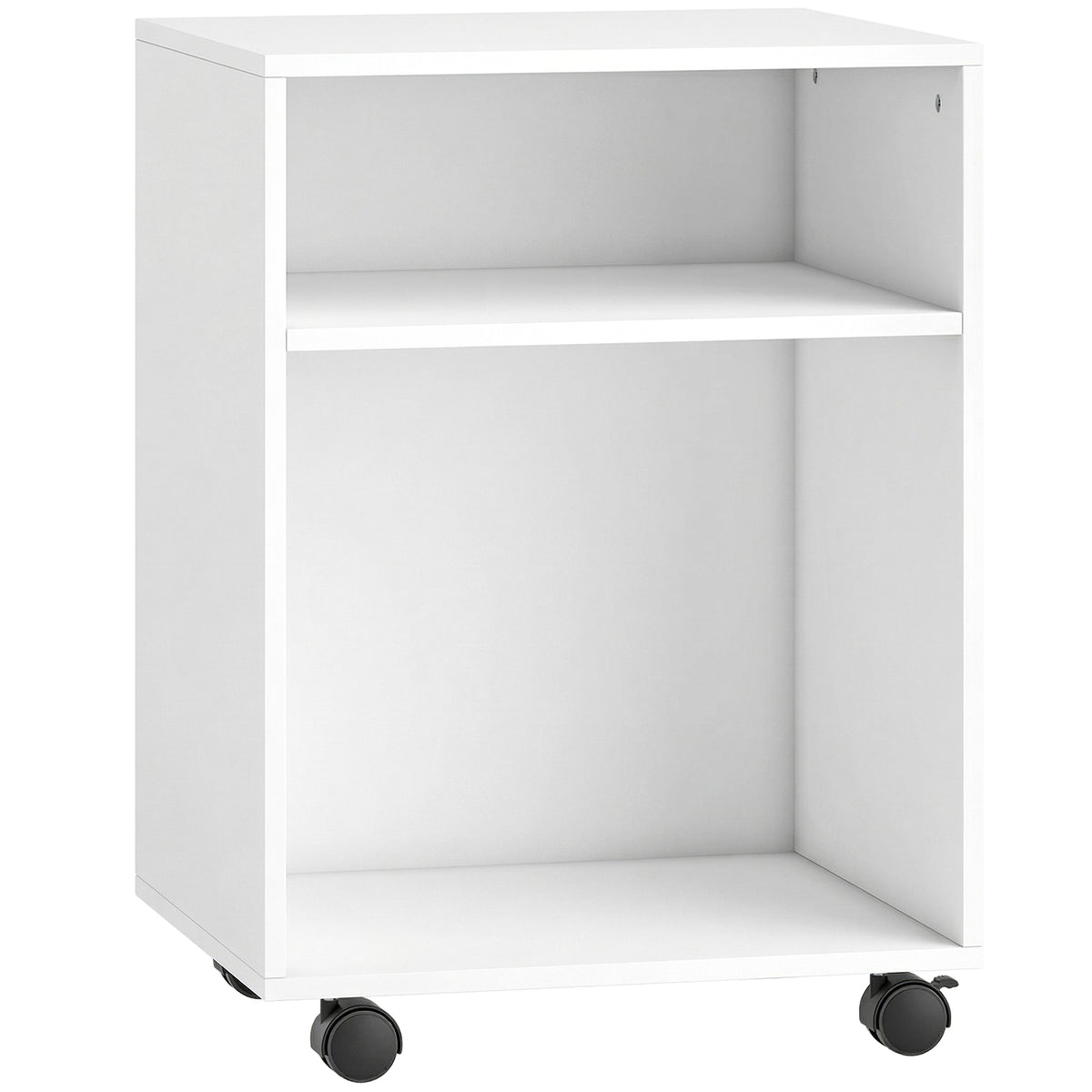 Printerstandaard printertafel met 2 open schappen en vergrendelbare wielen voor kantoor thuis fax scanner 40 x