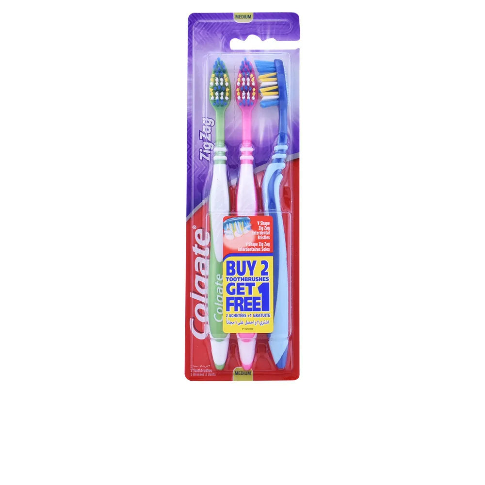 Colgate Zig Zag Medium tandenborstel 3 stuks