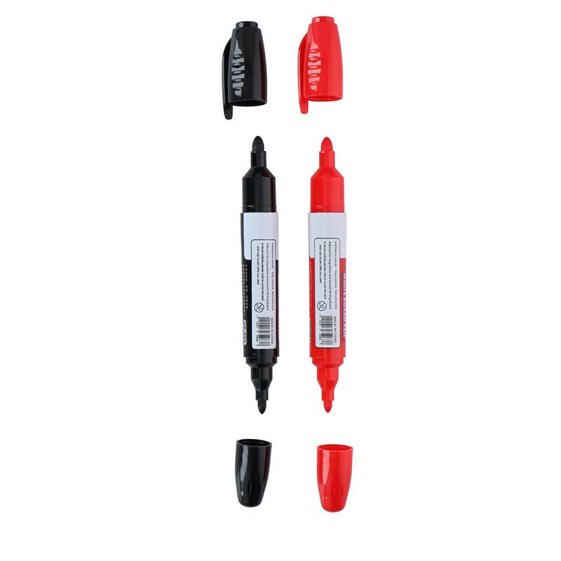 Topwrite - Set van twee dubbelzijdige whiteboardmarkers 2 st. (zwart/rood) (2)