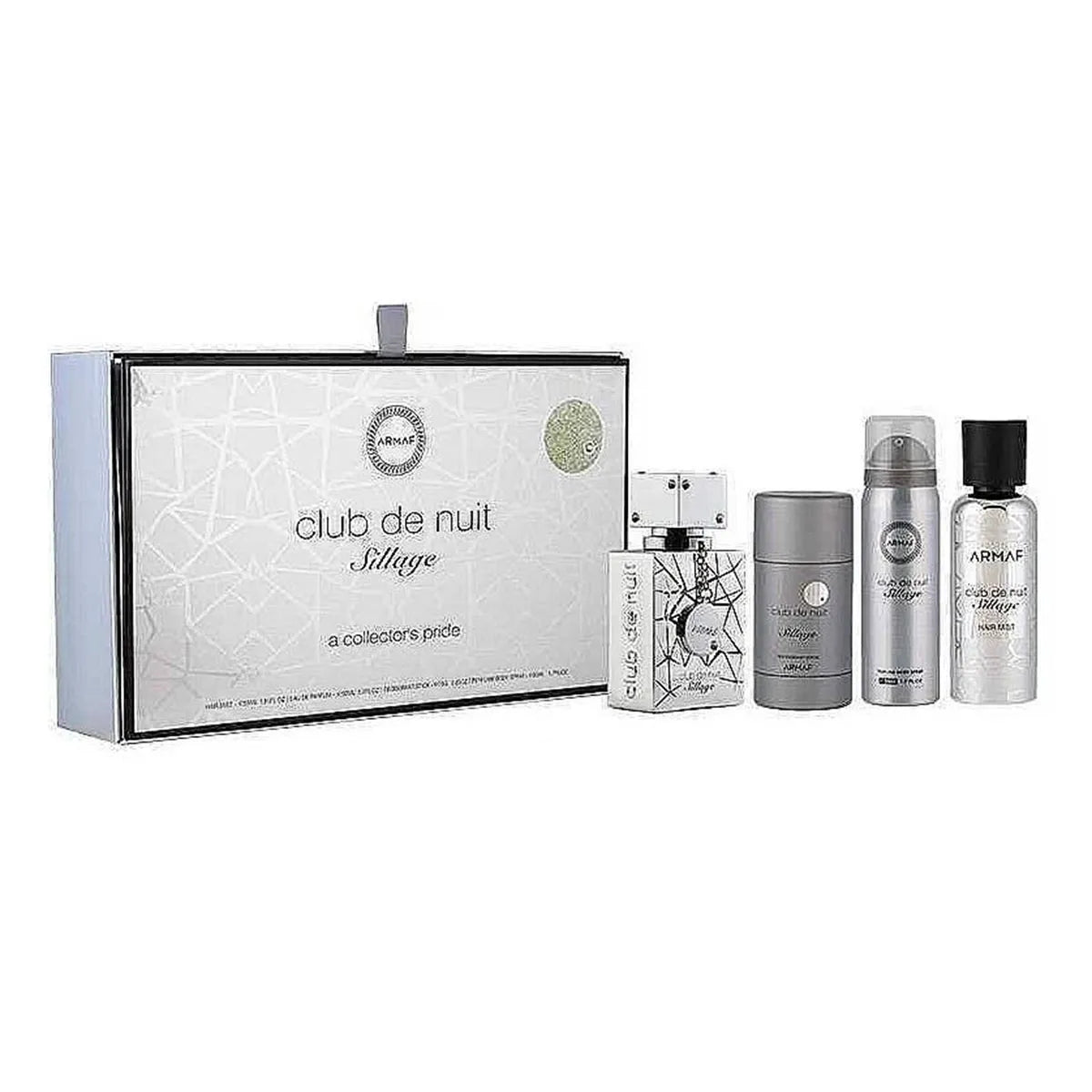 Armaf Club De Nuit Sillage Eau de Parfum 30ml, Haarparfum 55ml, Deostick 75ml, Geurende Bodyspray 50ml