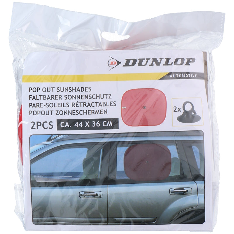 Dunlop - Zonnescherm voor zijruiten van de auto 36x44 cm 2 stuks (rood) (2)