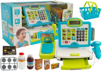 Kinderkassa blauw met mandje