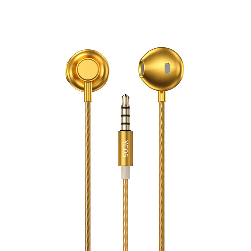 WEKOME YC05 Sakin Series - bedrade oortelefoon met 3,5 mm jack (goud)