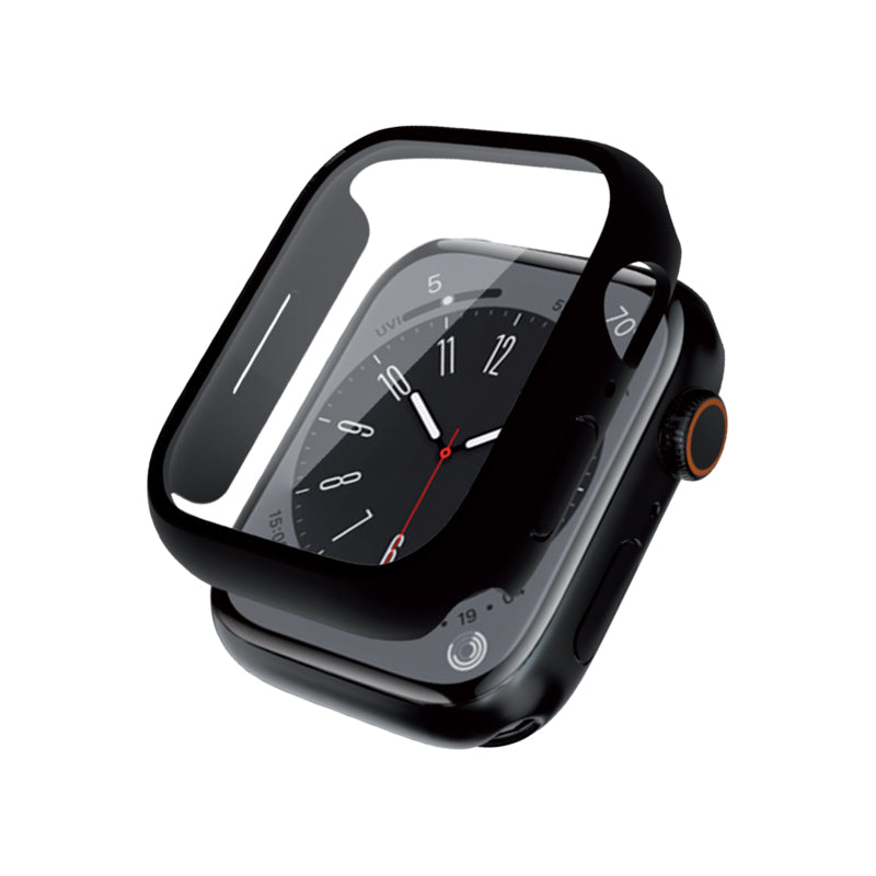 Crong Hybrid Watch Case - Hoesje met glas voor Apple Watch 44mm (zwart)