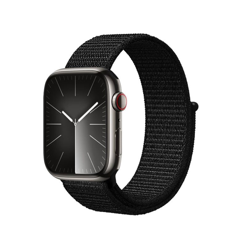 Crong Nylon Reflex - sportband voor Apple Watch 38/40/41/42 mm (zwart)