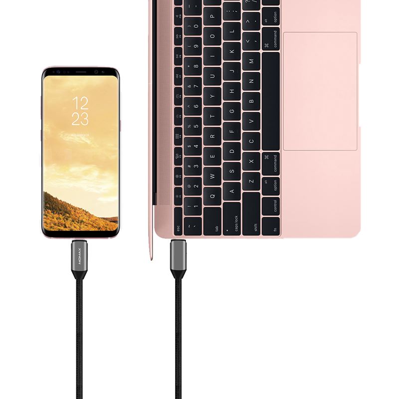 Momax Elite-link - USB-C-aansluitkabel (Power Delivery), 1 m (zwart)