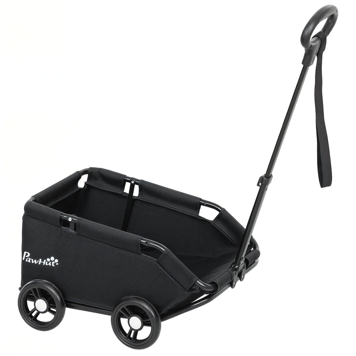 Hondenbuggy, inklapbare hondenwagen voor dwerghonden tot 4 kg, opvouwbare kattenbuggy met duwstang, wasbaar