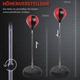 Punchingball-set staande bokszak trainingsset 125/131/138/145 cm in hoogte verstelbaar met 1 paar handschoenen 1 (6)