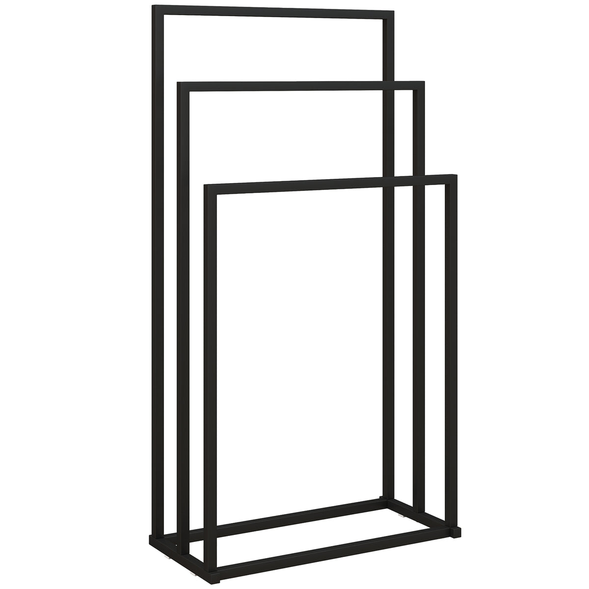 Vrijstaande handdoekhouder met 3 stangen, handdoekladder van staal 45 x 21,5 x 85 cm