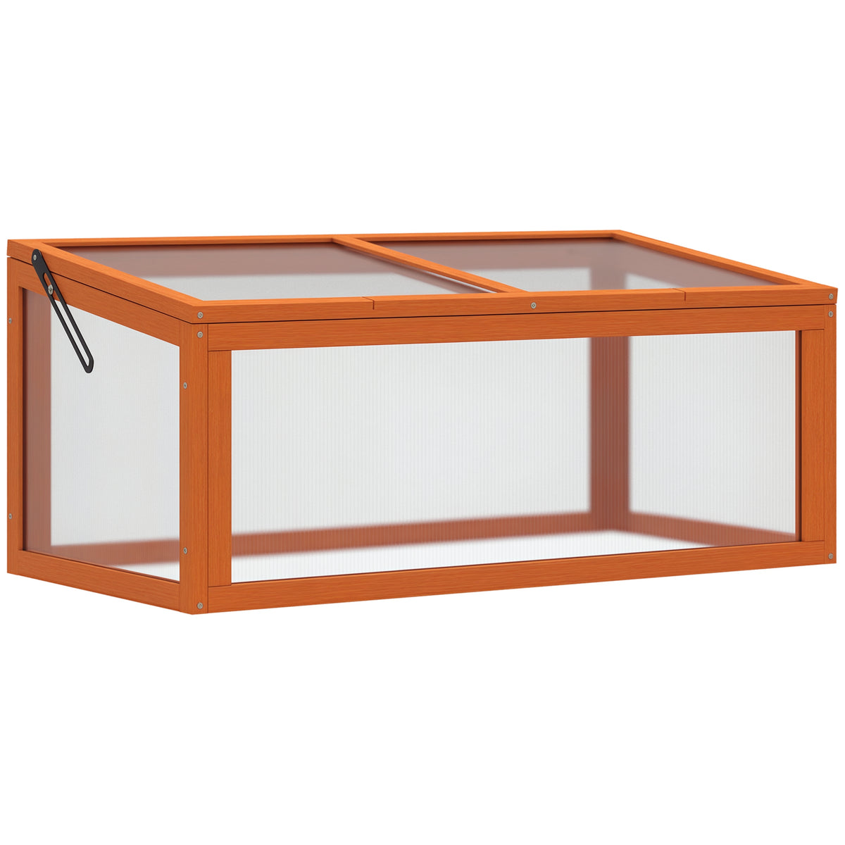Kweekbak van hout en polycarbonaat broeikas 90 x 46 x 40 cm kas met afdekking weerbestendig kweekbak voor tuin