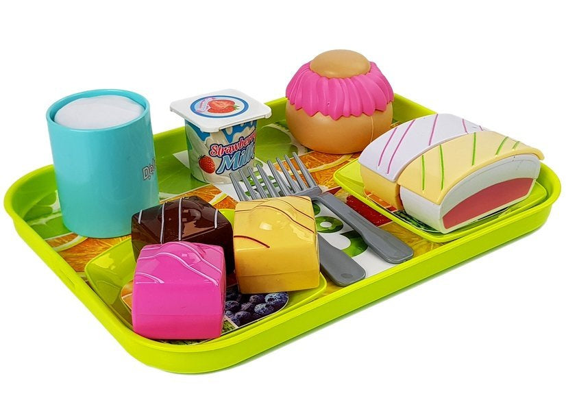 Eten desserttaartset met dienblad (2)