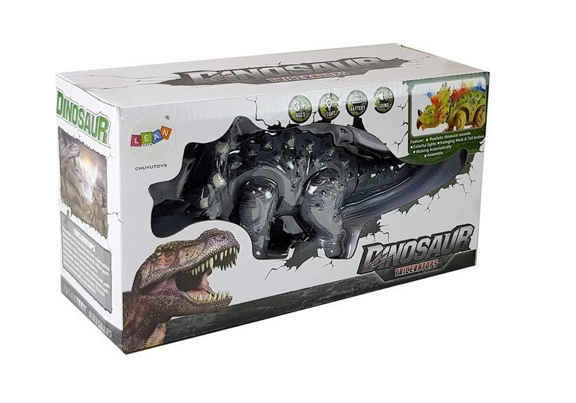 Dinosaurus op batterijen Triceratops grijs (2)