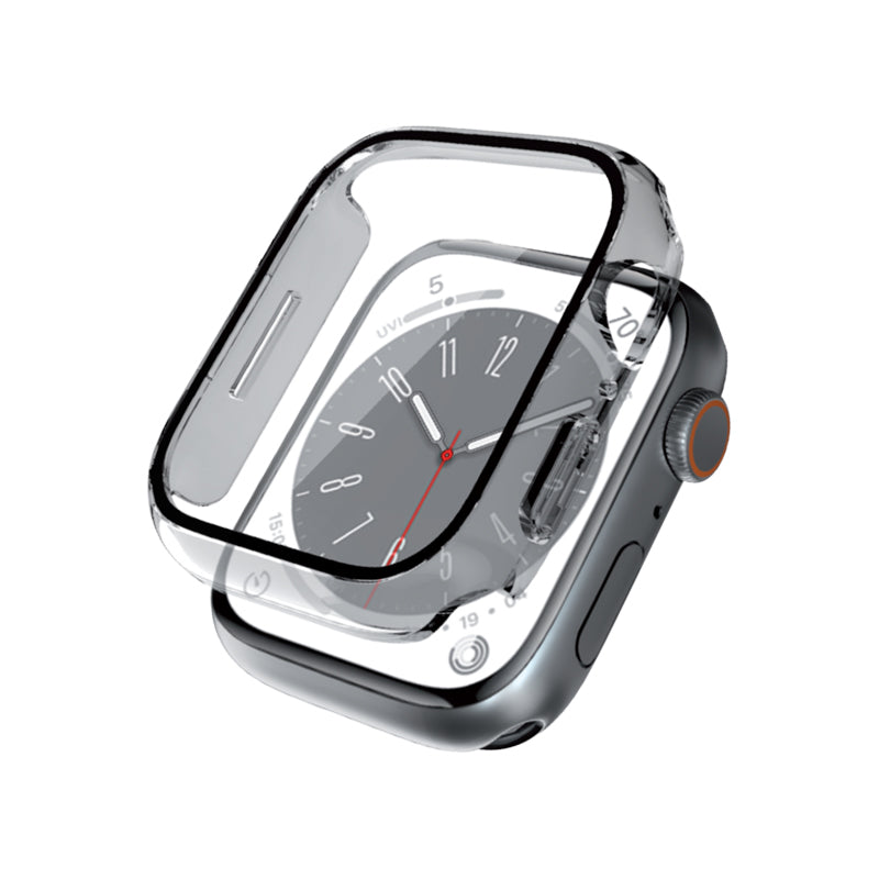 Crong hybride horlogecase - Case met glas voor Apple Watch 44 mm (transparant)