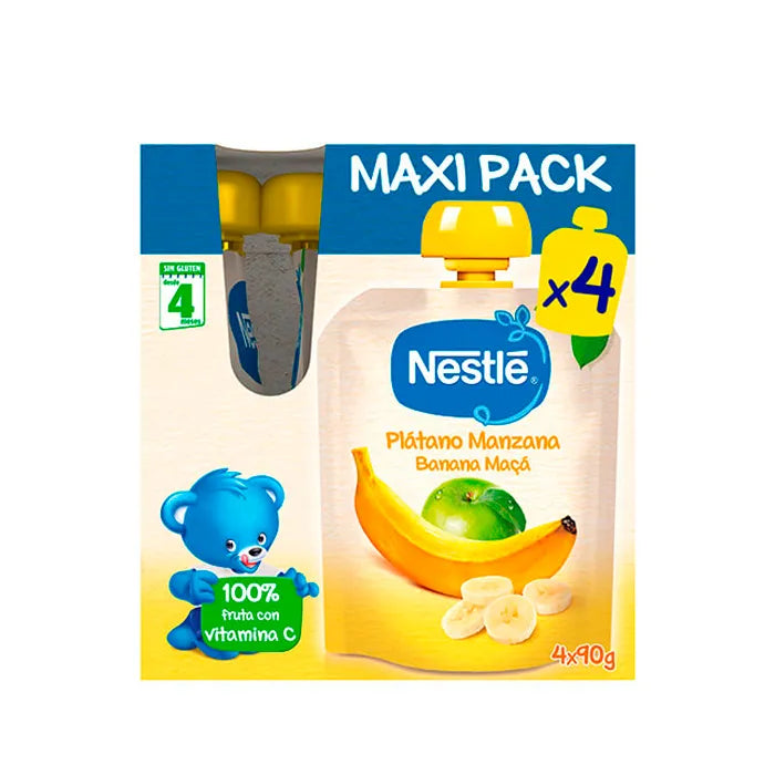 Nestlé Banaan-Appel knijpzakje 4x90g
