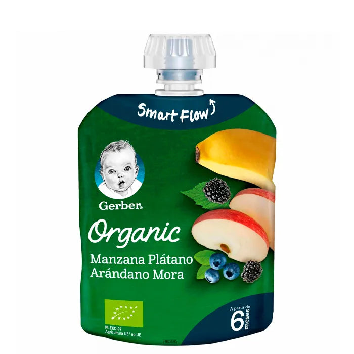 Gerber Biologische Appel Banaan Bosbes & Braam 90g