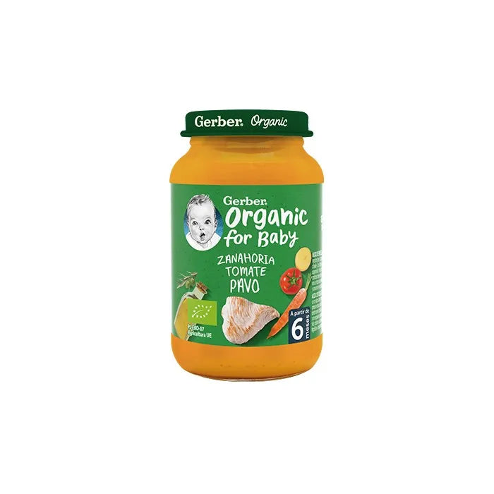 Gerber Biologische Wortel-Tomaat-Kalkoen 1st 190g