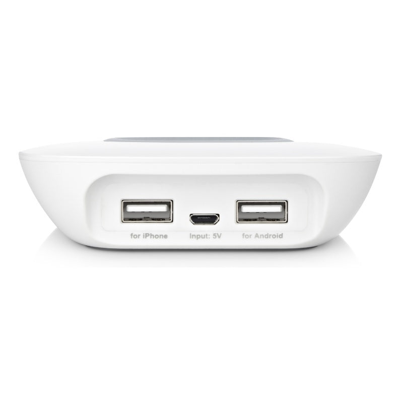Budi - Draadloze Qi-oplader + USB-poorten (wit) (2)