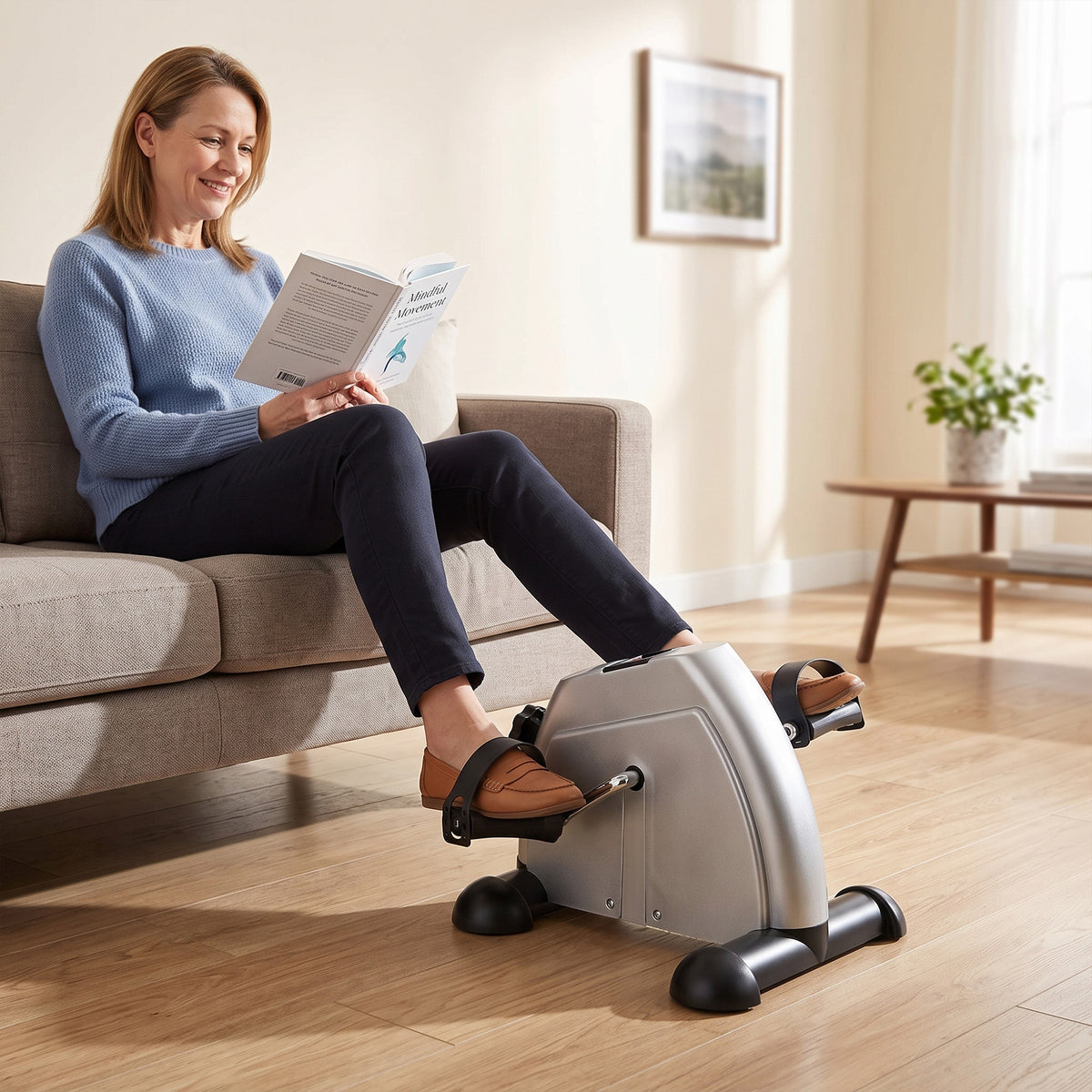 Mini hometrainer arm- en beentrainer pedaaltrainer voor senioren met LCD-display verstelbare weerstand (2)