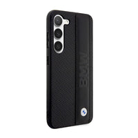 BMW Leather Textured & Stripe - hoesje voor Samsung Galaxy S23 (Zwart) (4)